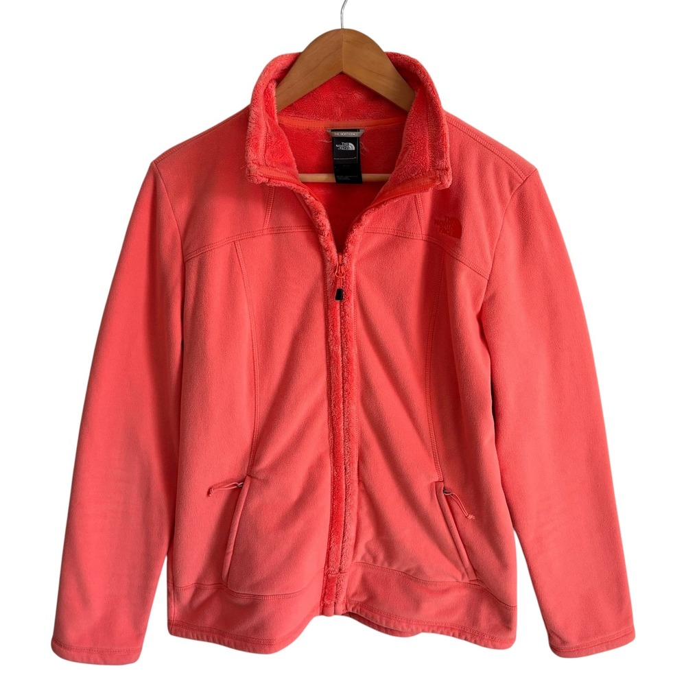 The North Face Osito Fleece Jacket Coral Orange Full Zip Womens Large